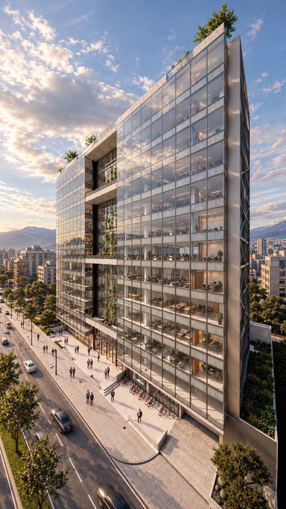 Fachada de QT300 de día sobre la Av. Eloy Alfaro, Quito